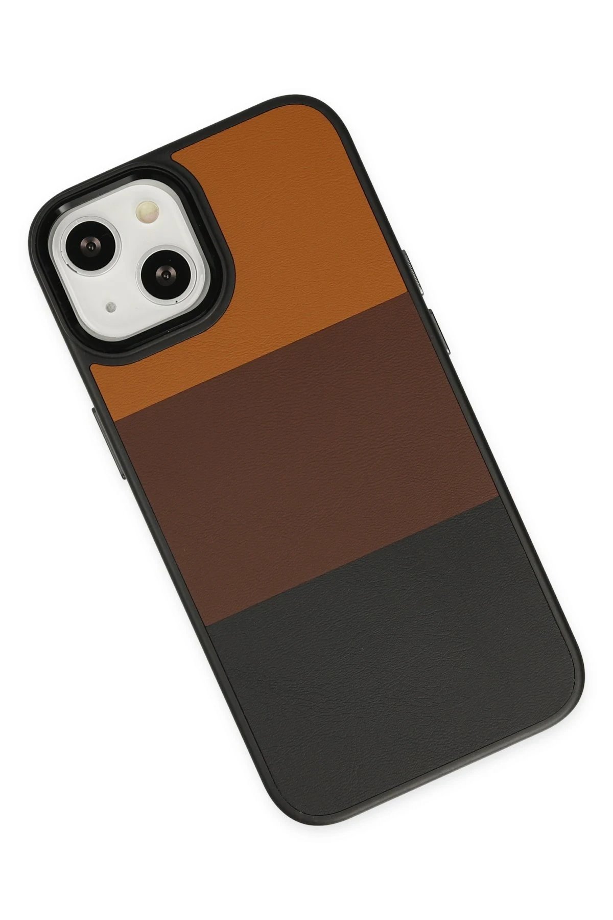 iPhone 14 Plus Kılıf King Kapak - Taba-Siyah-(5796) - Görsel 3