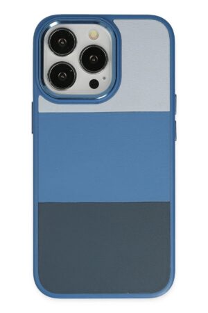 iPhone 14 Pro Max Kılıf King Kapak - Açık Mavi-Lacivert-(5796)