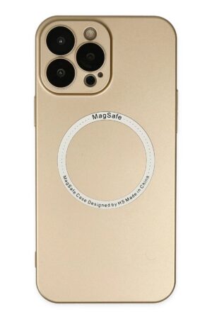 iPhone 14 Pro Max Kılıf Jack Magneticsafe Lens Silikon - Gold-(5796)