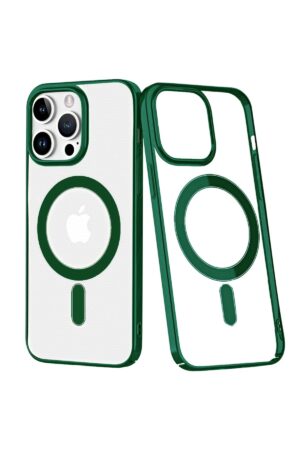 iPhone 14 Pro Max Kılıf Element Magneticsafe Sert Kapak - Köknar Yeşili-(5796)