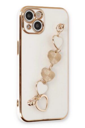 iPhone 14 Kılıf Esila Silikon - Beyaz-(5796)