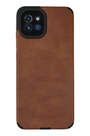 Samsung Galaxy A03 Kılıf Loop Deri Silikon - Kahverengi-(5796)