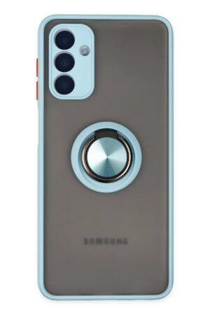 Samsung Galaxy A04S Kılıf Montreal Yüzüklü Silikon Kapak - Buz Mavi-(5796)