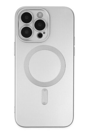iPhone 13 Pro Max Kılıf Moshi Lens Magneticsafe Silikon - Gümüş-(5796)