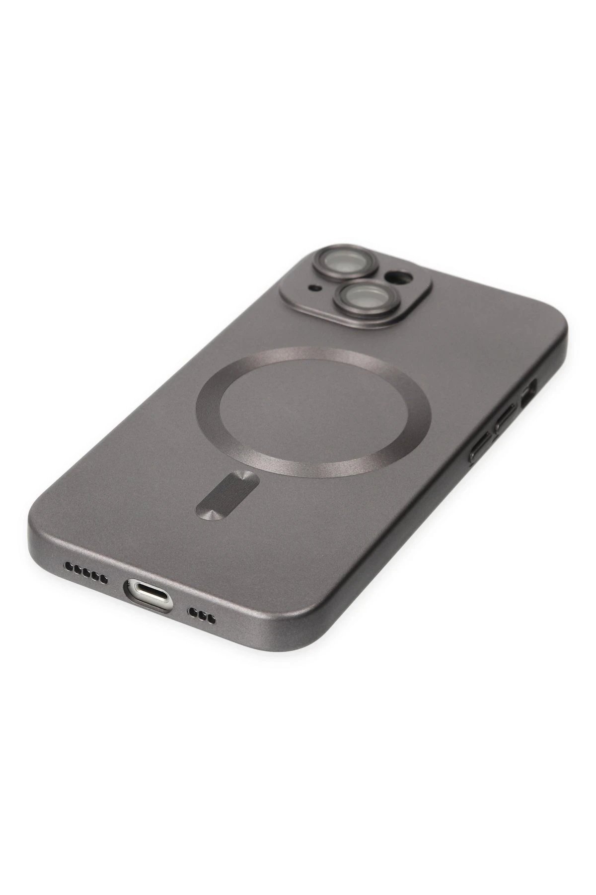 iPhone 14 Plus Kılıf Moshi Lens Magneticsafe Silikon - Füme-(5796) - Görsel 5