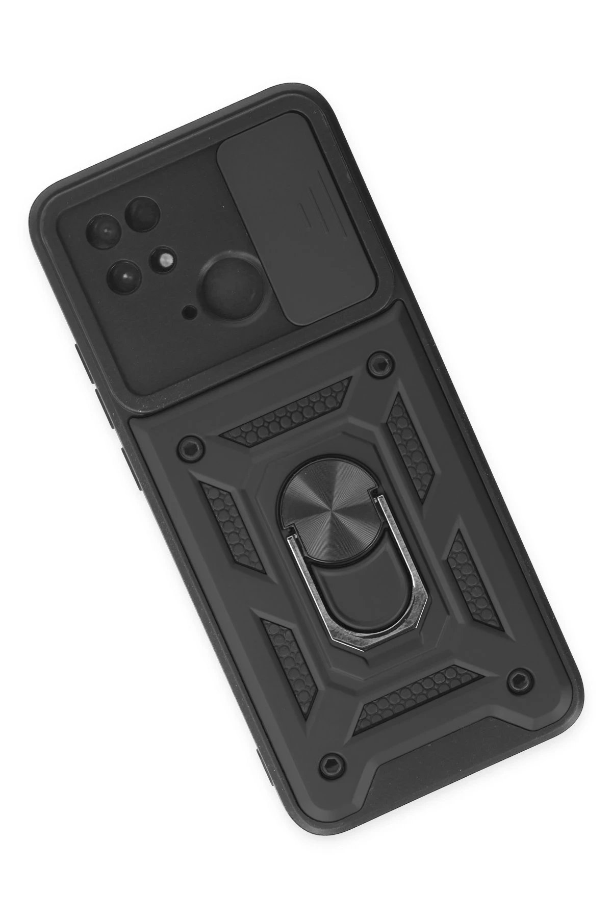 Xiaomi Redmi 10C Kılıf Pars Lens Yüzüklü Silikon - Siyah-(5796) - Görsel 3