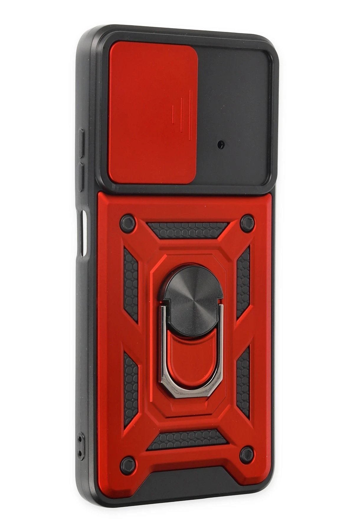 Xiaomi Poco X4 Pro 5G Kılıf Pars Lens Yüzüklü Silikon - Kırmızı-(5796) - Görsel 2