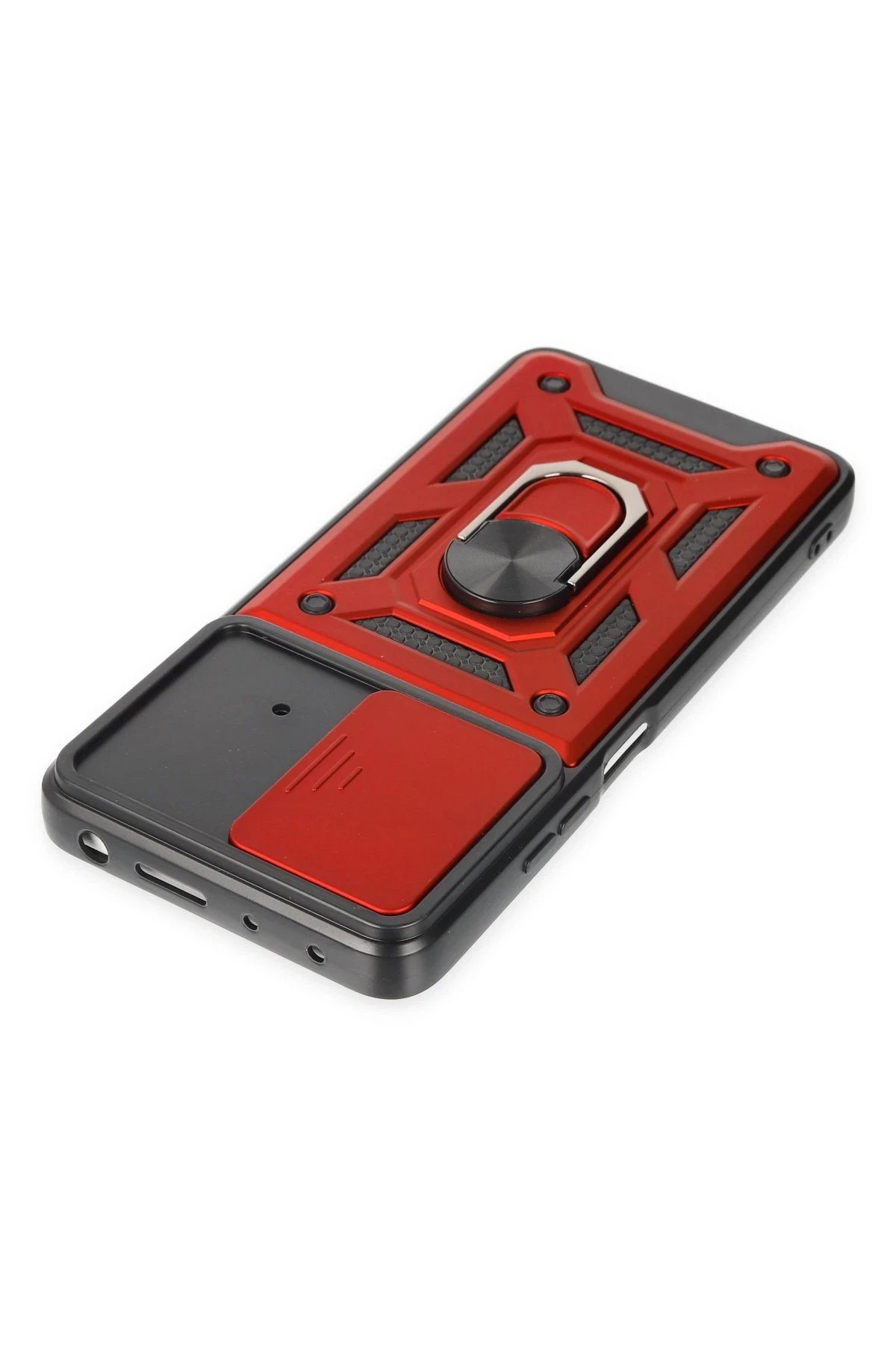 Xiaomi Poco X4 Pro 5G Kılıf Pars Lens Yüzüklü Silikon - Kırmızı-(5796) - Görsel 4