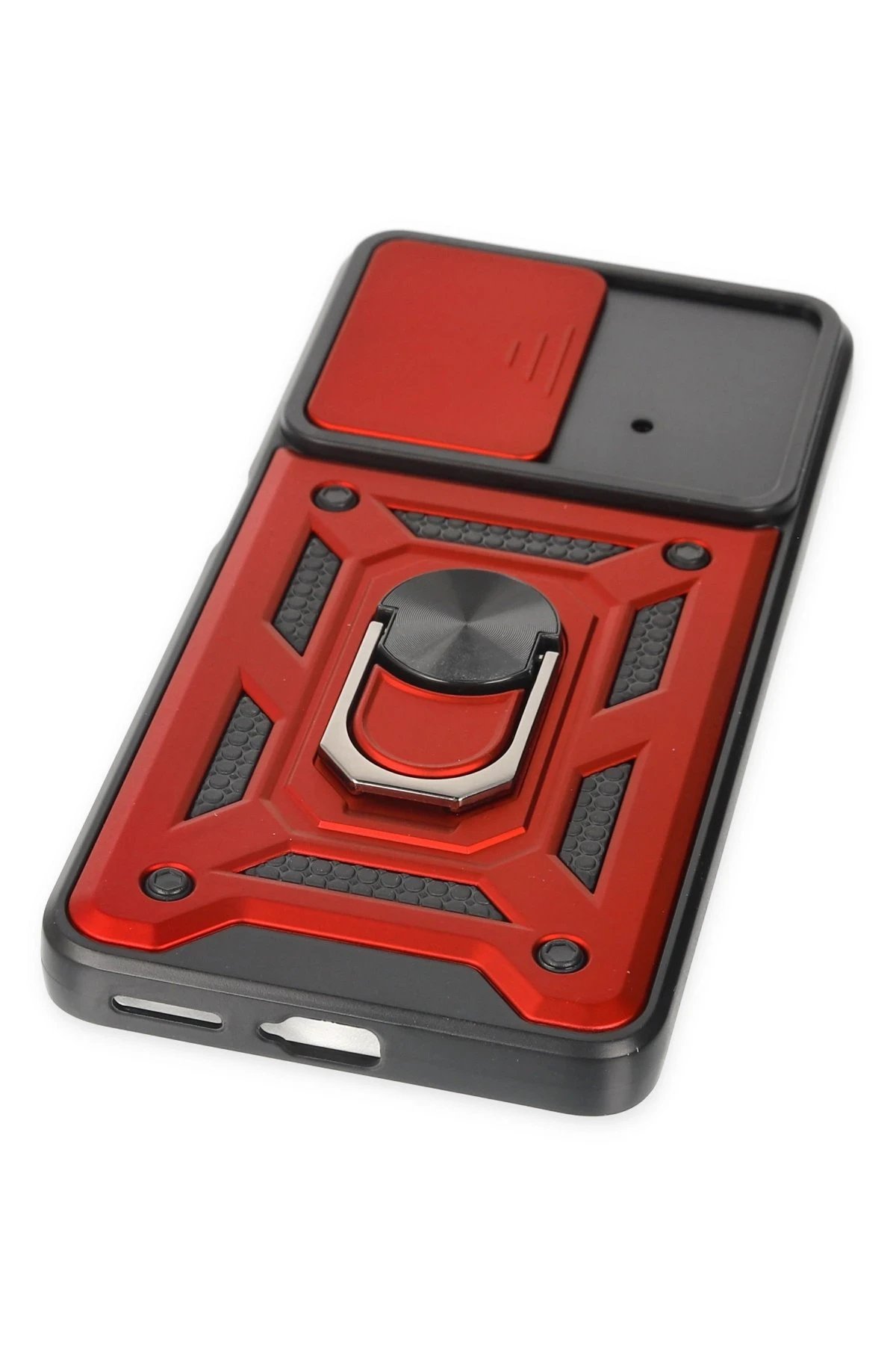 Xiaomi Poco X4 Pro 5G Kılıf Pars Lens Yüzüklü Silikon - Kırmızı-(5796) - Görsel 5