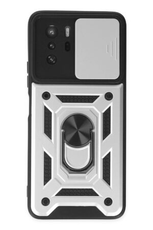 Xiaomi Poco X3 GT Kılıf Pars Lens Yüzüklü Silikon - Gümüş-(5796)