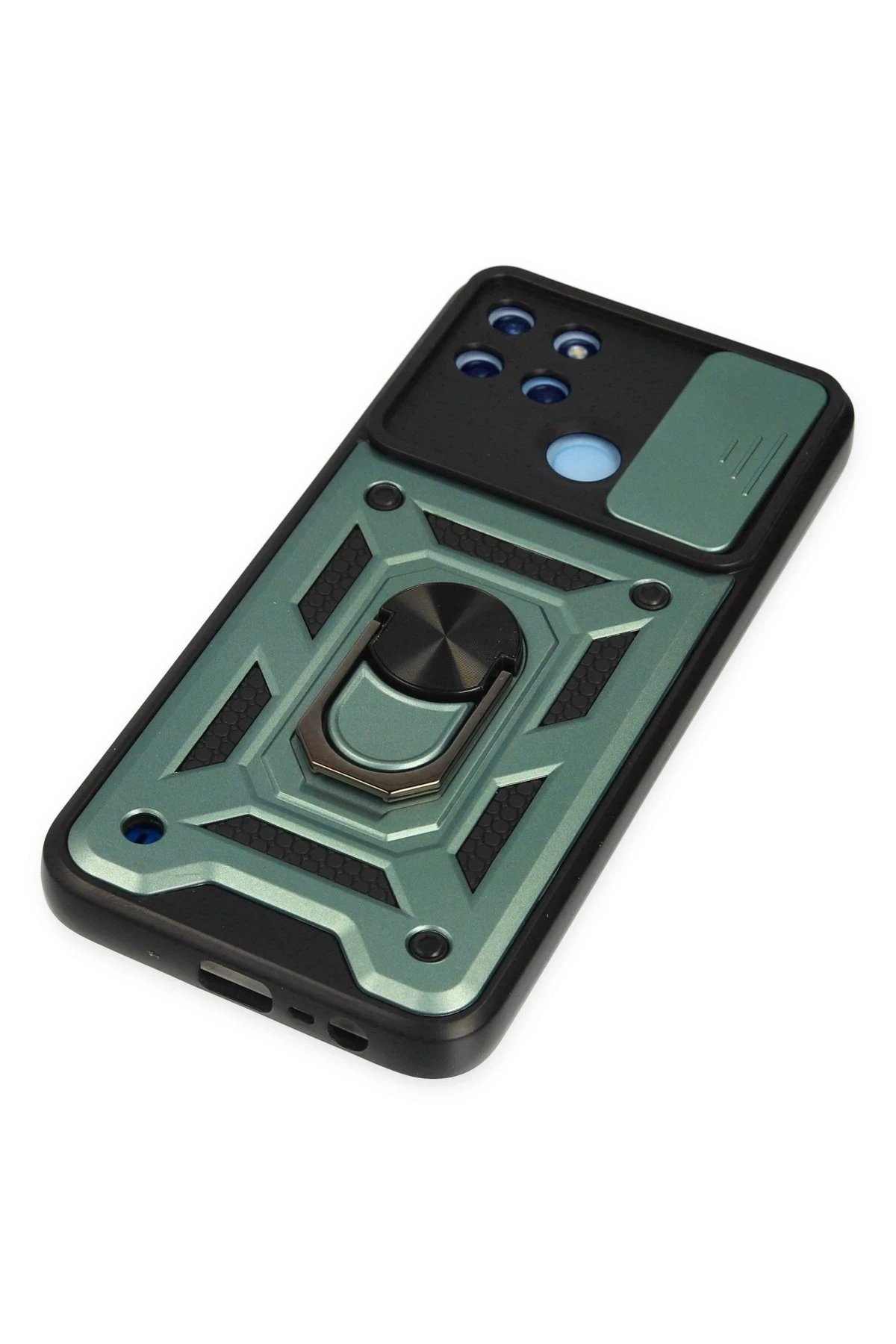 Realme C25Y Kılıf Pars Lens Yüzüklü Silikon - Yeşil-(5796) - Görsel 4