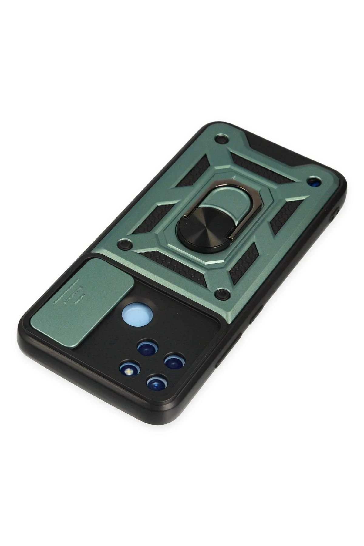 Realme C25Y Kılıf Pars Lens Yüzüklü Silikon - Yeşil-(5796) - Görsel 5