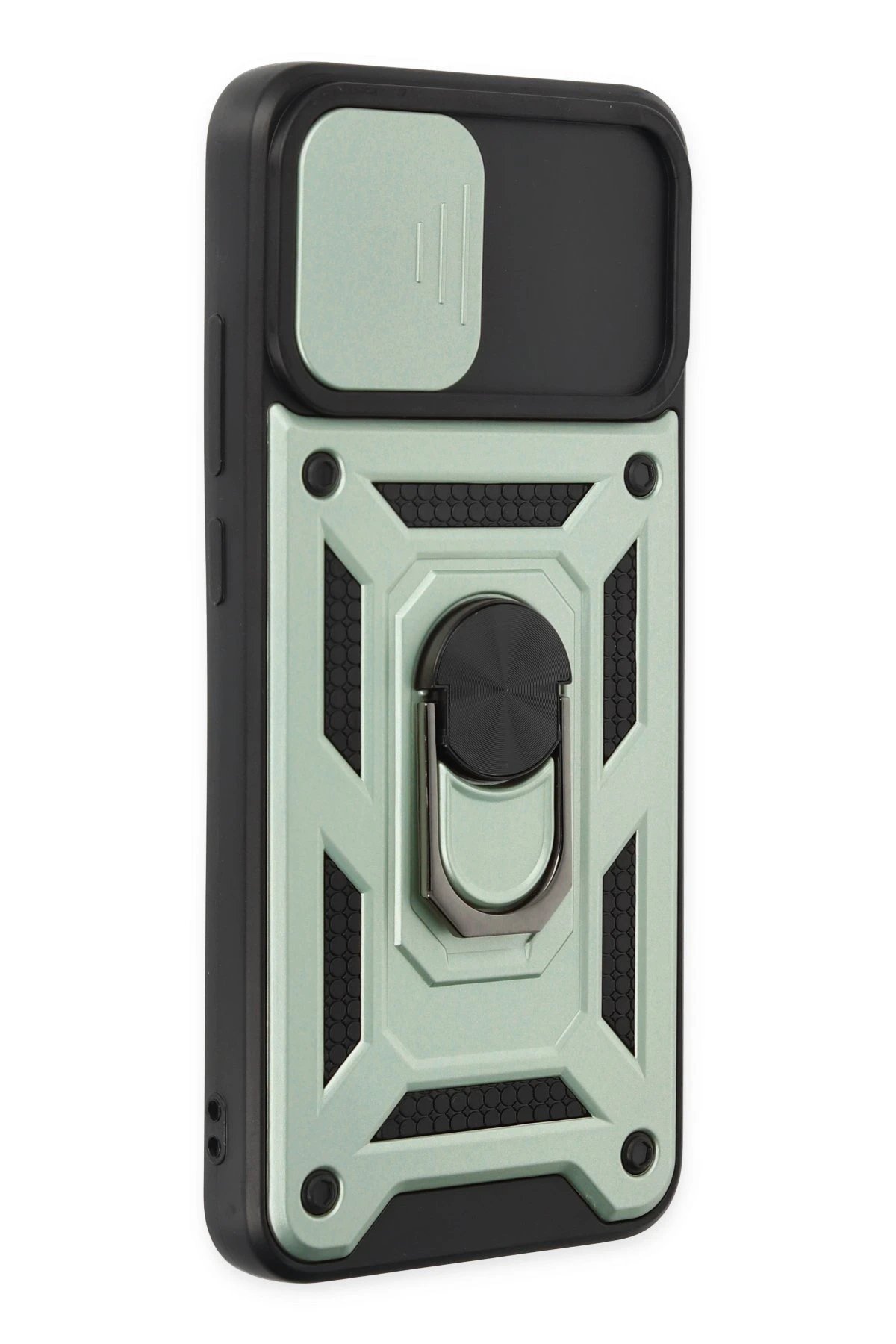 Samsung Galaxy A03 Kılıf Pars Lens Yüzüklü Silikon - Yeşil-(5796) - Görsel 2