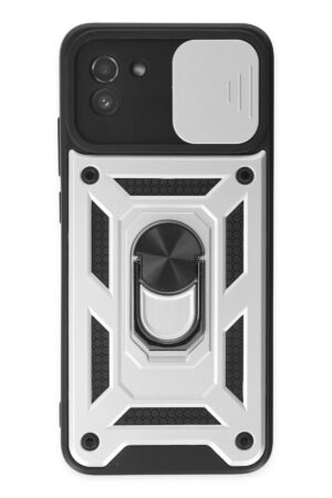 Samsung Galaxy A03 Kılıf Pars Lens Yüzüklü Silikon - Gümüş-(5796)