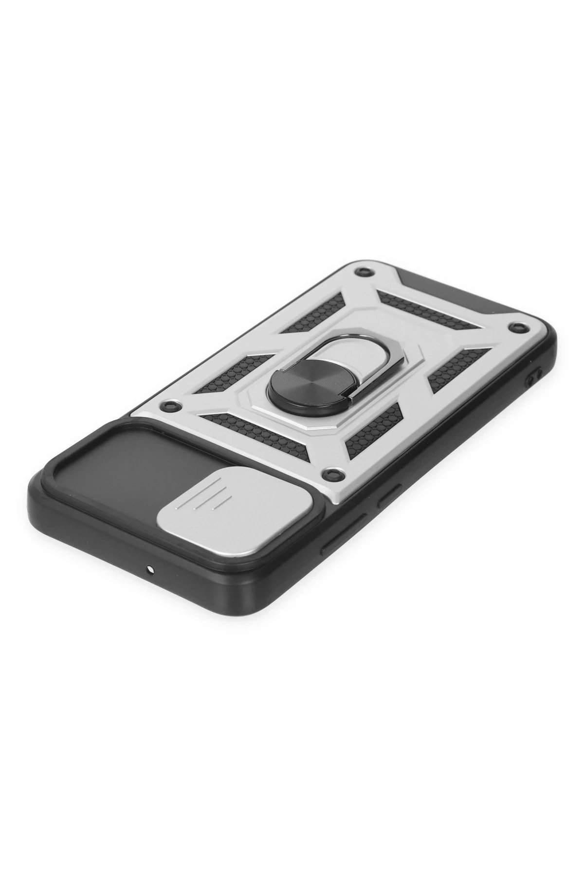 Samsung Galaxy A03 Kılıf Pars Lens Yüzüklü Silikon - Gümüş-(5796) - Görsel 5