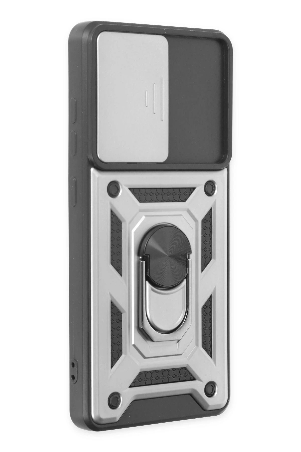 Samsung Galaxy S20 FE Kılıf Pars Lens Yüzüklü Silikon - Gümüş-(5796) - Görsel 2