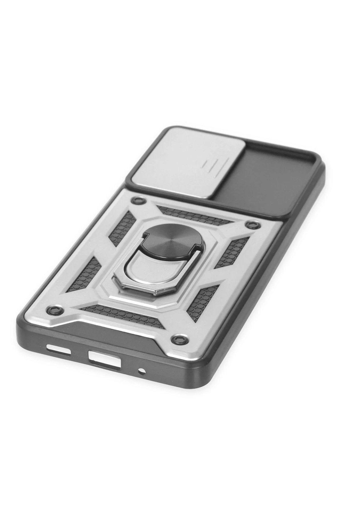 Samsung Galaxy S20 FE Kılıf Pars Lens Yüzüklü Silikon - Gümüş-(5796) - Görsel 5