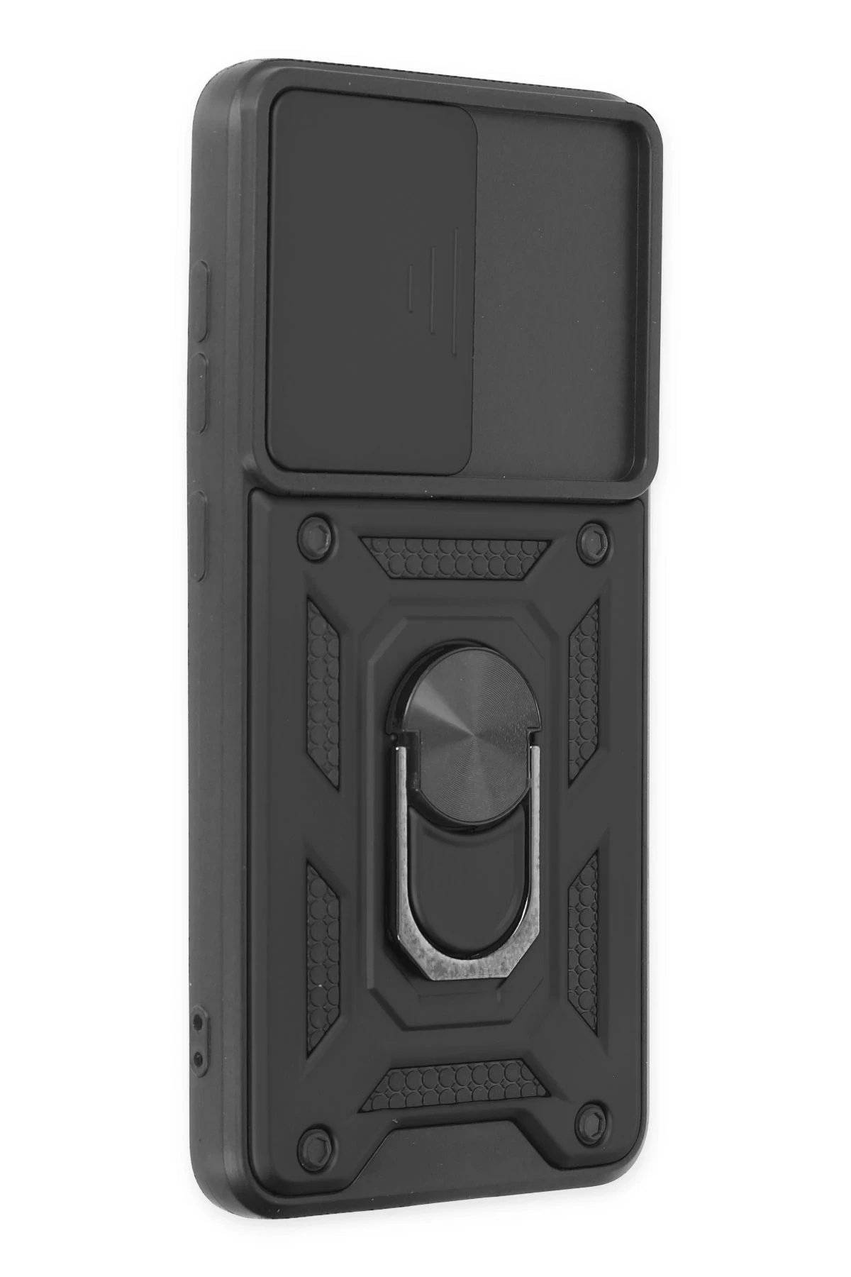 Samsung Galaxy S21 FE Kılıf Pars Lens Yüzüklü Silikon - Siyah-(5796) - Görsel 2