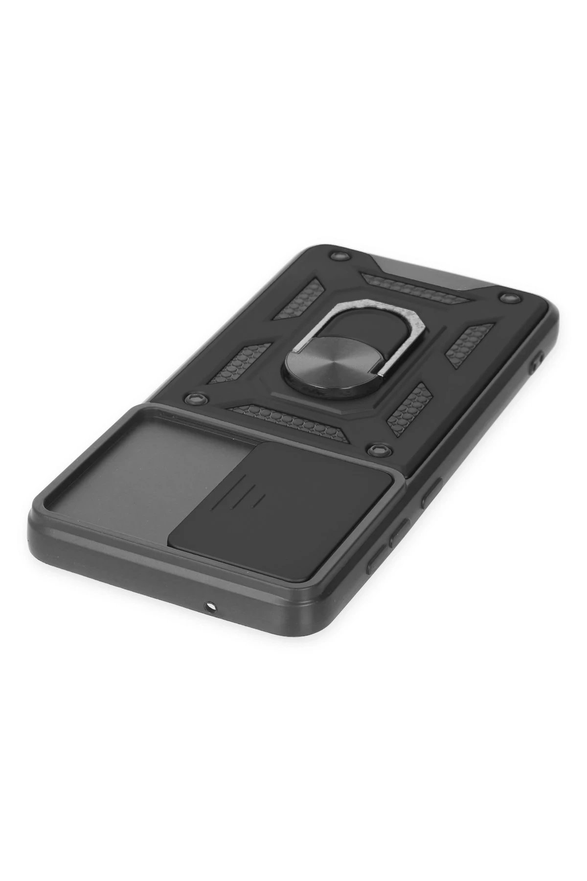 Samsung Galaxy S21 FE Kılıf Pars Lens Yüzüklü Silikon - Siyah-(5796) - Görsel 4