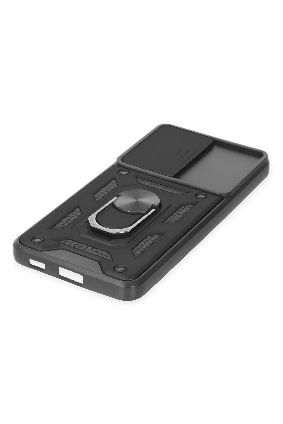 Samsung Galaxy S21 FE Kılıf Pars Lens Yüzüklü Silikon - Siyah-(5796) - Görsel 5