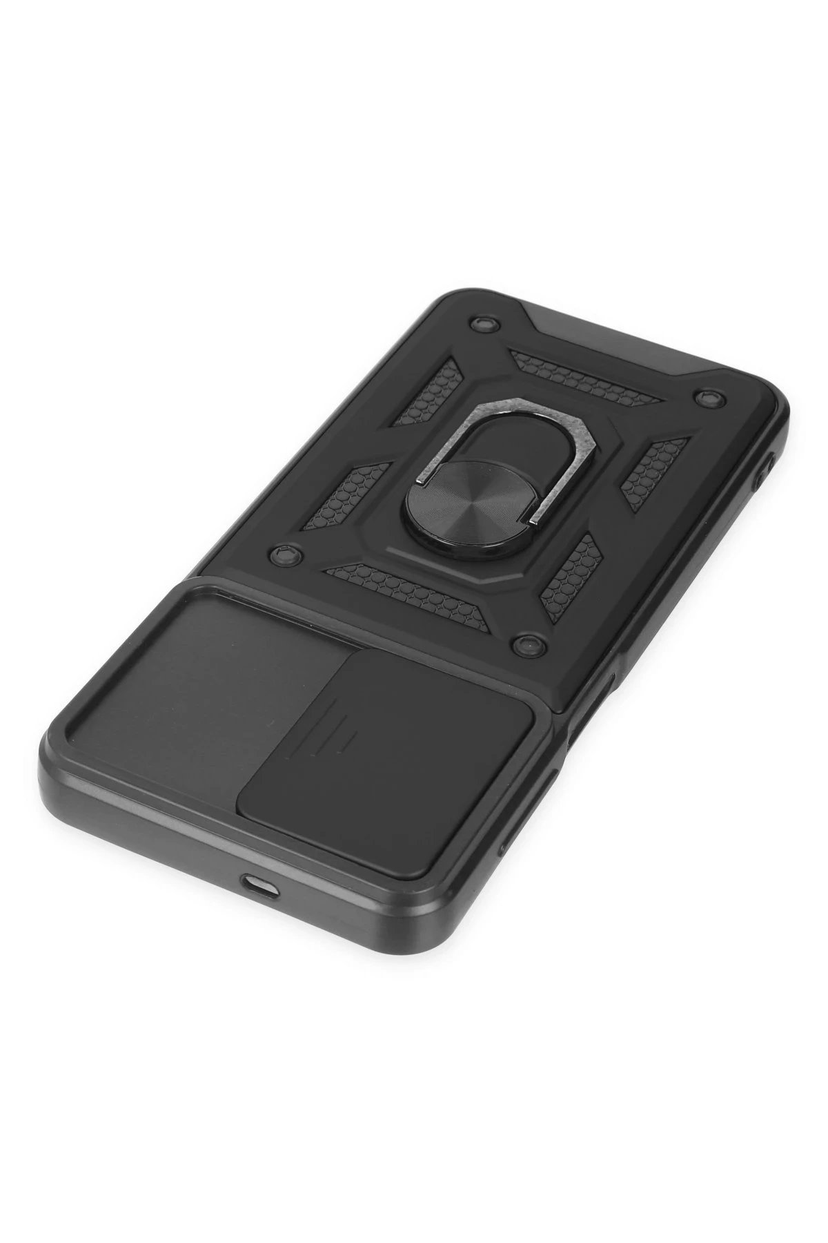 Samsung Galaxy A04S Kılıf Pars Lens Yüzüklü Silikon - Siyah-(5796) - Görsel 5