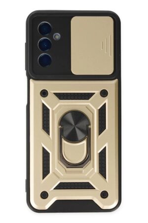 Samsung Galaxy A04S Kılıf Pars Lens Yüzüklü Silikon - Gold-(5796)