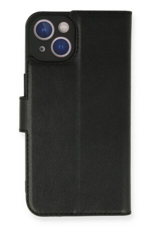 iPhone 14 Kılıf Trend S Plus Kapaklı Kılıf - Siyah-(5796)