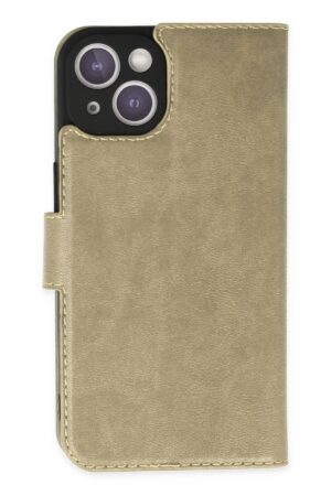 iPhone 14 Kılıf Trend S Plus Kapaklı Kılıf - Gold-(5796)