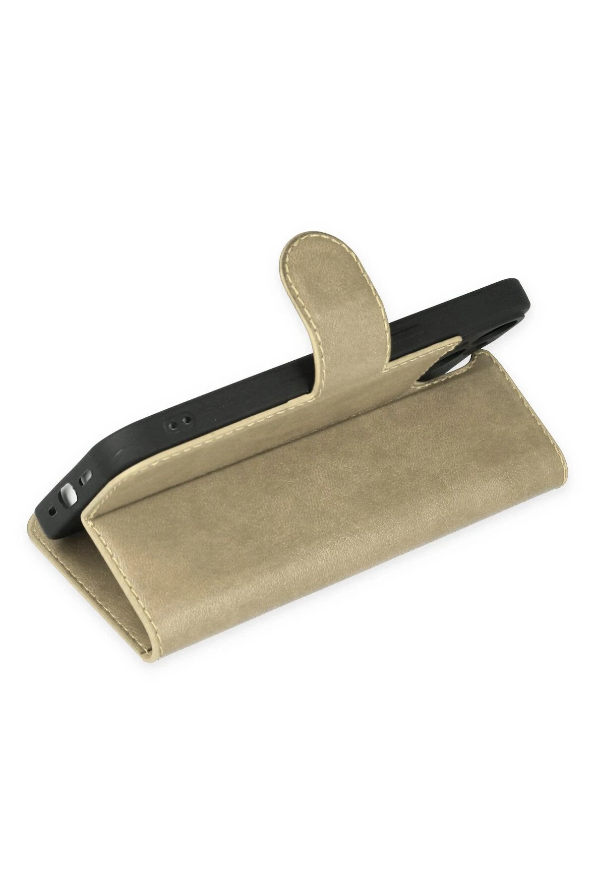 iPhone 14 Kılıf Trend S Plus Kapaklı Kılıf - Gold-(5796) - Görsel 3