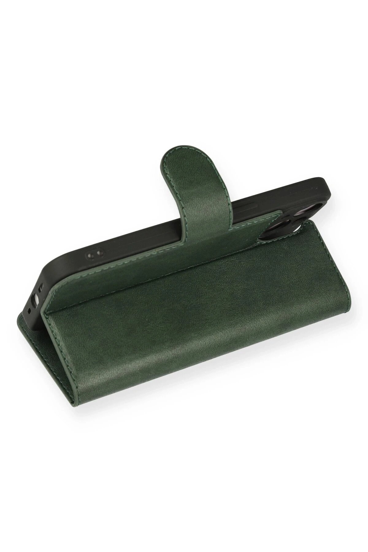 iPhone 14 Kılıf Trend S Plus Kapaklı Kılıf - Yeşil-(5796) - Görsel 3