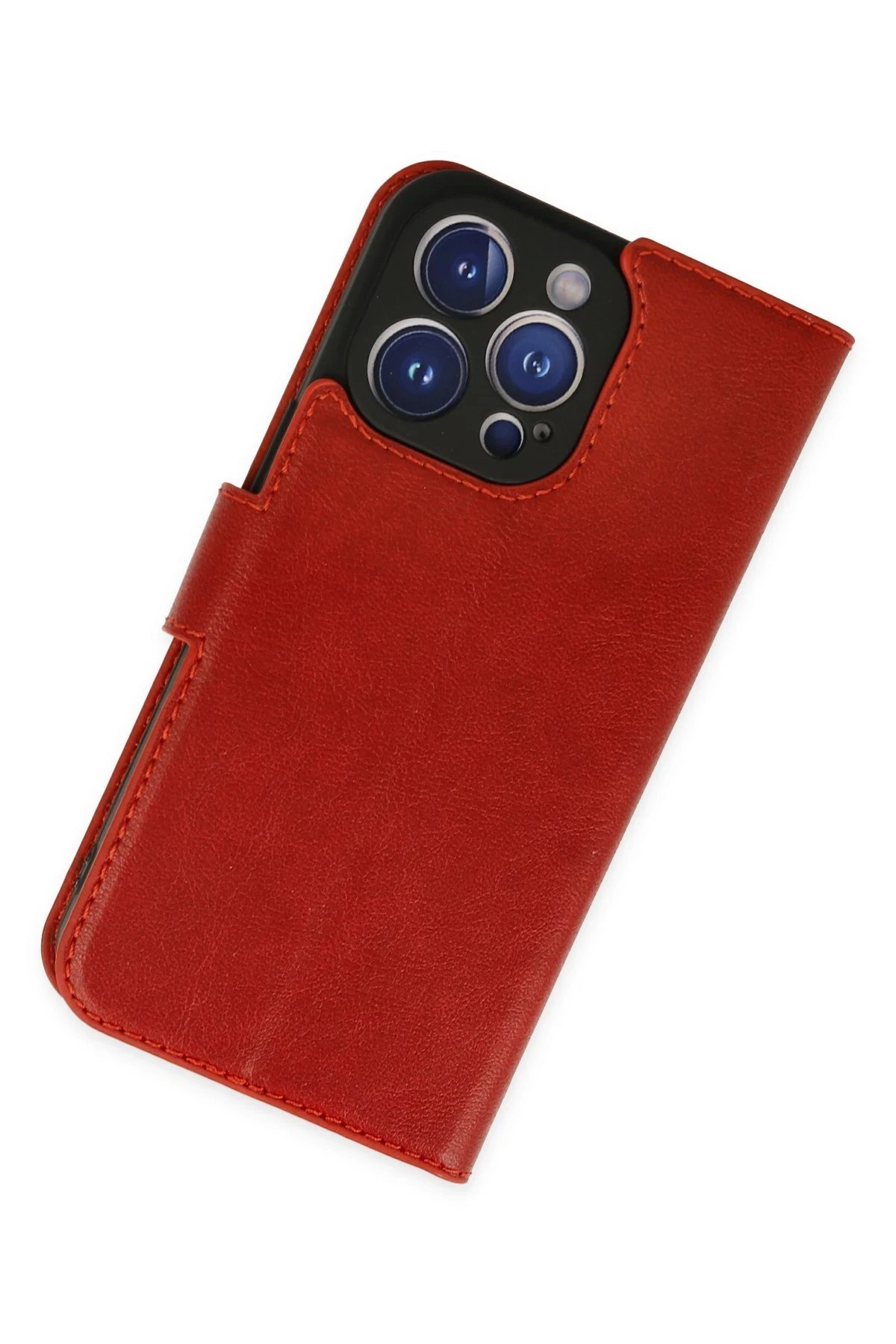 iPhone 14 Pro Kılıf Trend S Plus Kapaklı Kılıf - Kırmızı-(5796) - Görsel 3