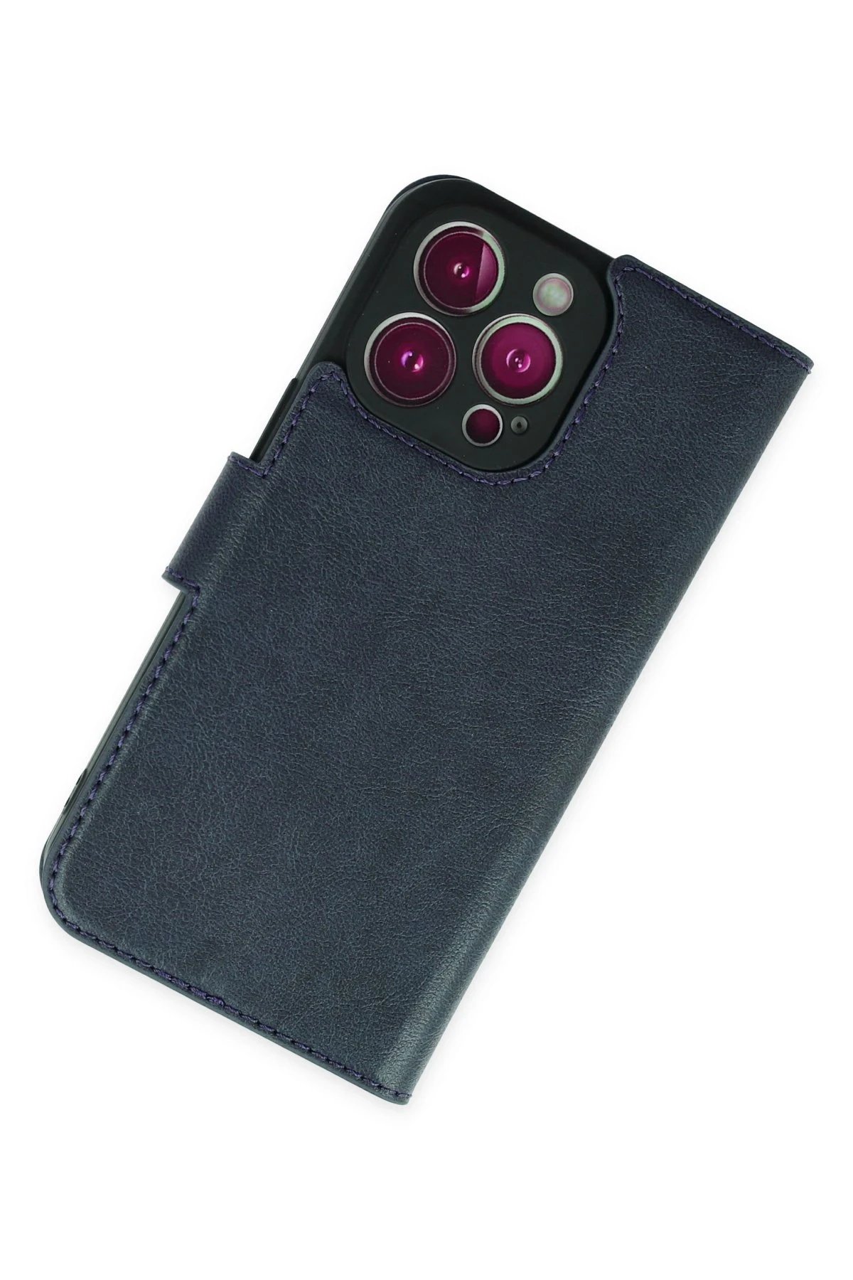 iPhone 14 Pro Kılıf Trend S Plus Kapaklı Kılıf - Lacivert-(5796) - Görsel 3