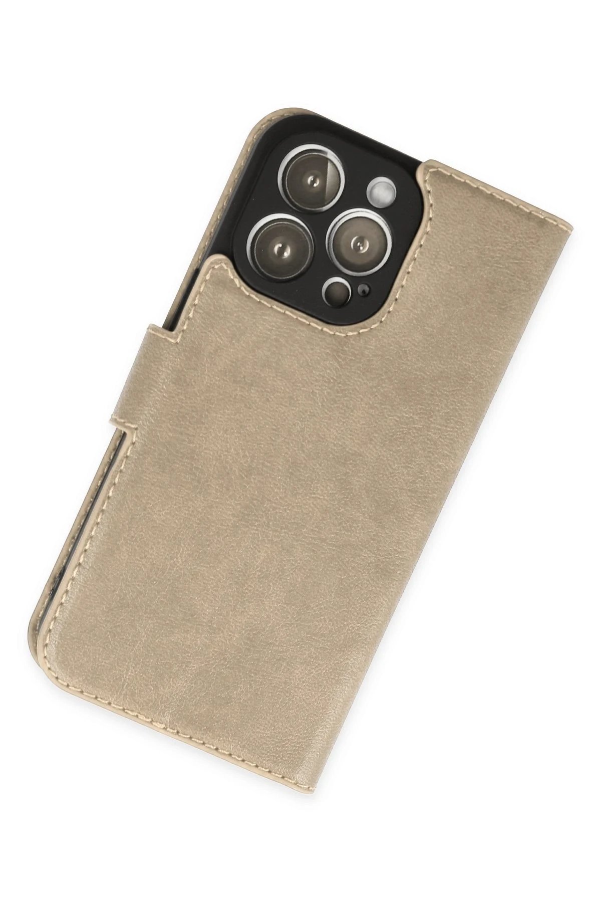 iPhone 14 Pro Max Kılıf Trend S Plus Kapaklı Kılıf - Gold-(5796) - Görsel 2