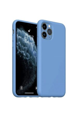 iPhone 11 Pro Max Kılıf Nano içi Kadife Silikon - Mavi-(5796)