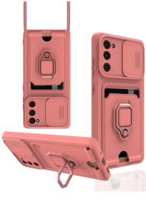 Samsung Galaxy S20 FE Kılıf Zuma Kartvizitli Yüzüklü Silikon - Pembe-(5796)
