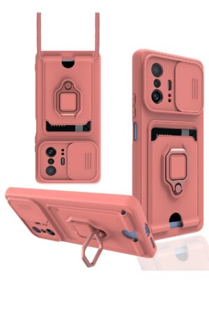 Xiaomi Mi 11T Pro Kılıf Zuma Kartvizitli Yüzüklü Silikon - Pembe-(5796)