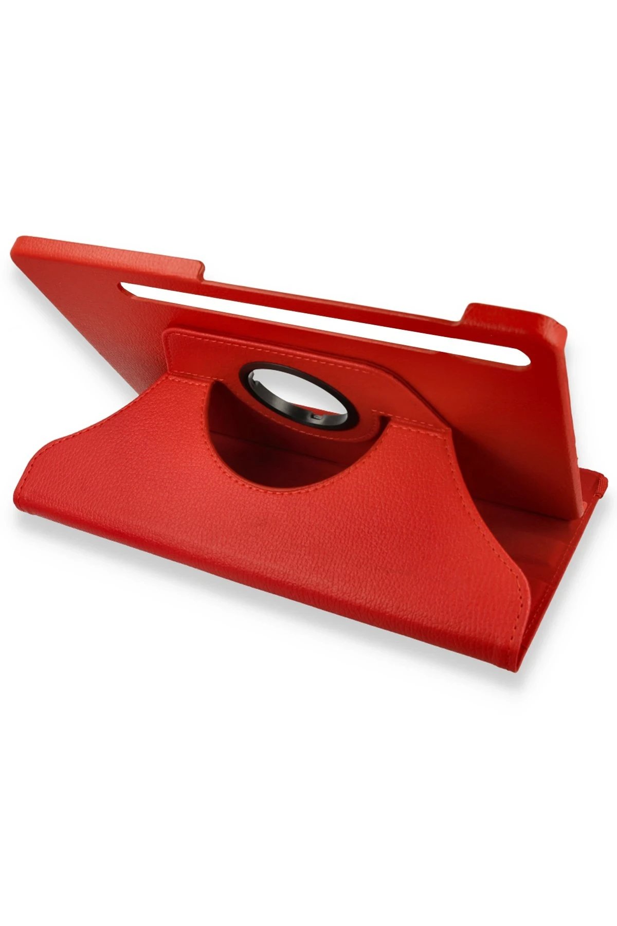 Samsung Galaxy X800 Tab S8 Plus 12.4 Kılıf 360 Tablet Deri Kılıf - Kırmızı-(5796)