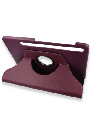 Samsung Galaxy X800 Tab S8 Plus 12.4 Kılıf 360 Tablet Deri Kılıf - Mürdüm-(5796)