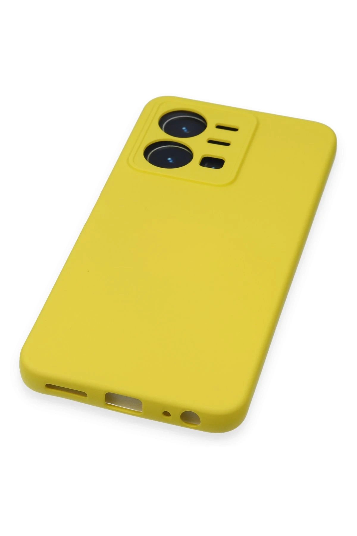 Vivo Y35 Kılıf Nano içi Kadife Silikon - Sarı-(5796) - Görsel 5