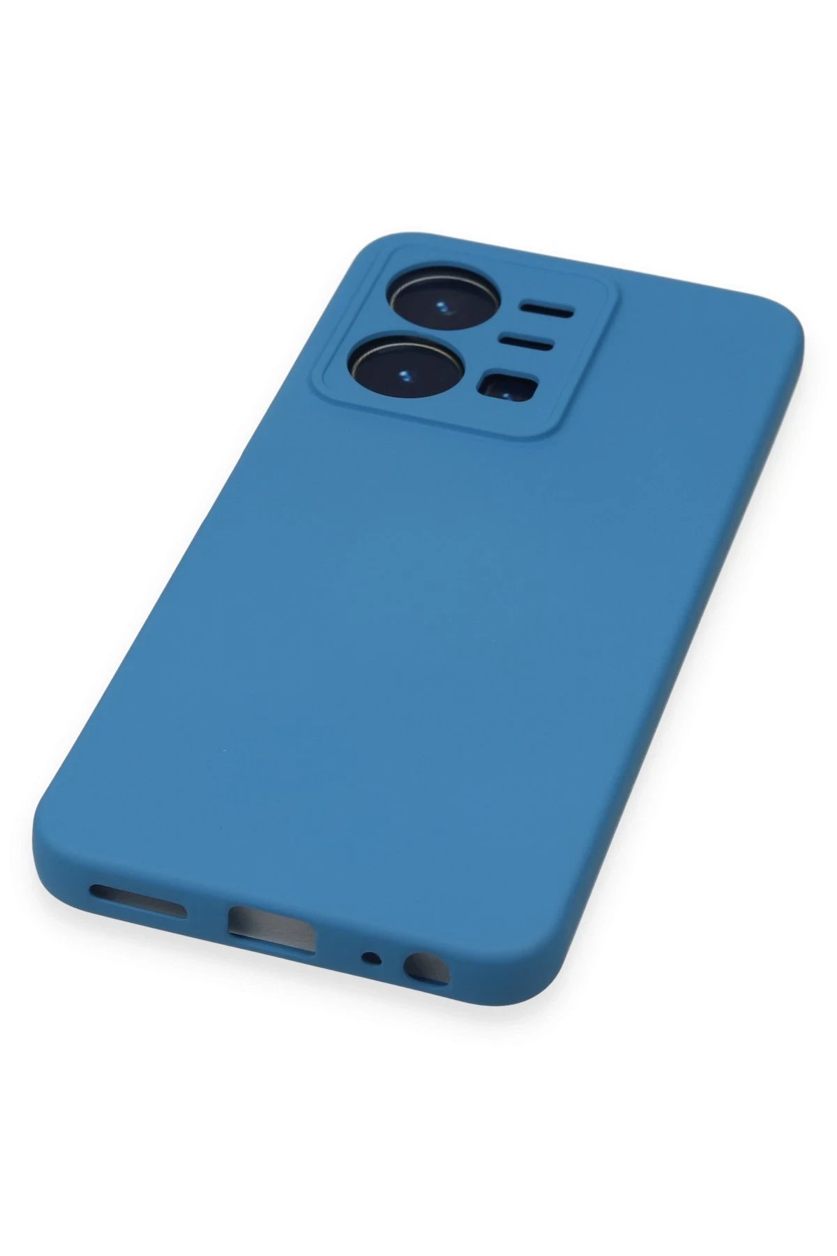 Vivo Y35 Kılıf Nano içi Kadife Silikon - Mavi-(5796) - Görsel 5