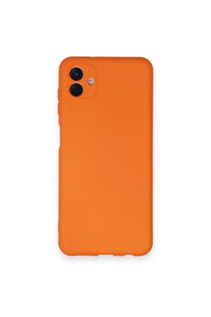 Samsung Galaxy A04 Kılıf Nano içi Kadife Silikon - Turuncu-(5796)
