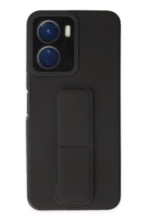 Vivo Y16 Kılıf Mega Standlı Silikon - Siyah-(5796)