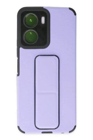 Vivo Y16 Kılıf Mega Standlı Silikon - Lila-(5796)