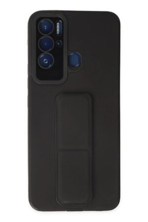 Tecno Pova Neo Kılıf Mega Standlı Silikon - Siyah-(5796)