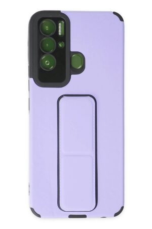 Tecno Pova Neo Kılıf Mega Standlı Silikon - Lila-(5796)