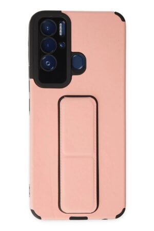 Tecno Pova Neo Kılıf Mega Standlı Silikon - Pudra-(5796)