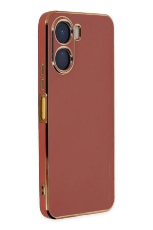 Vivo Y16 Kılıf Volet Silikon - Kırmızı-(5796)