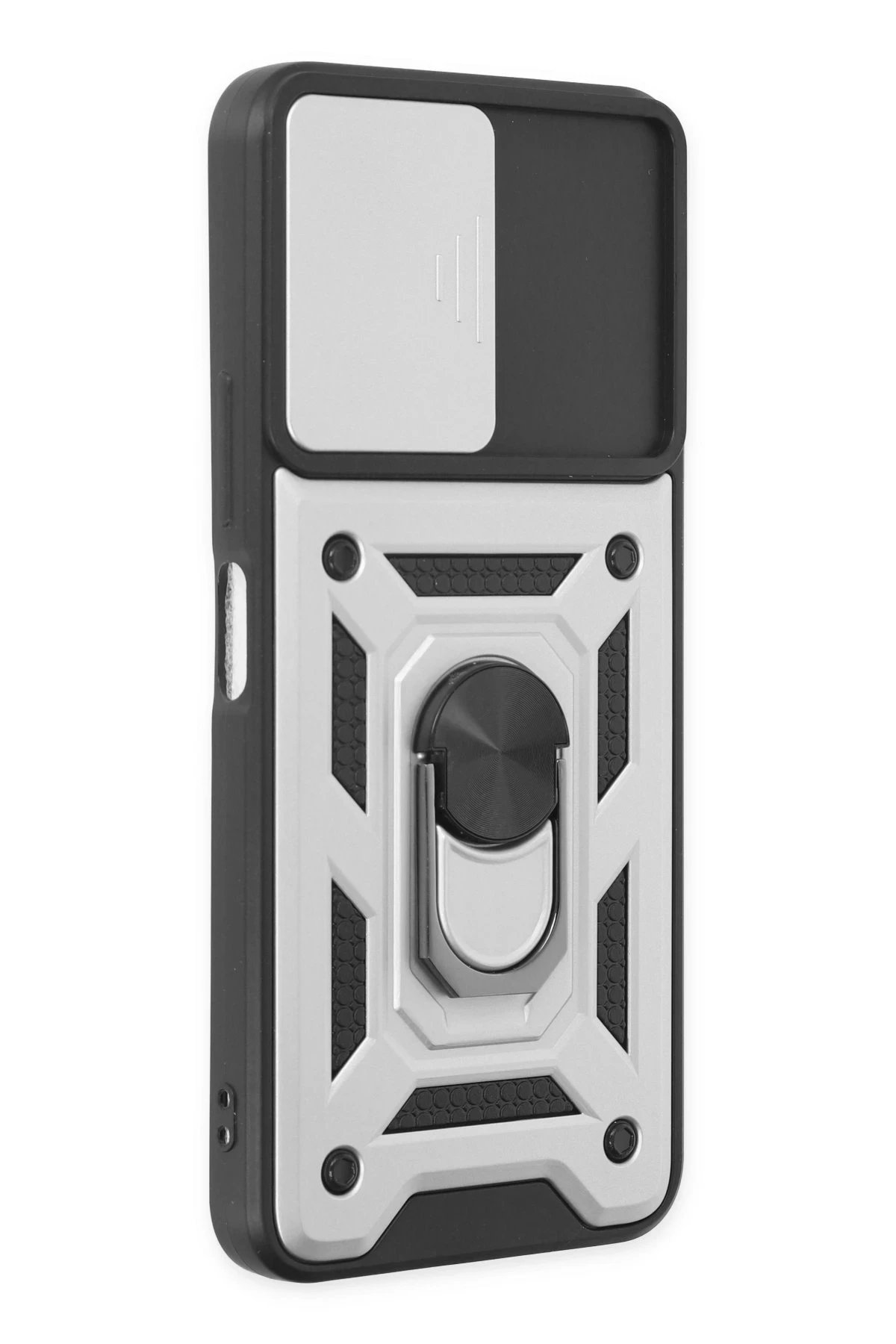 Vivo Y16 Kılıf Pars Lens Yüzüklü Silikon - Gümüş-(5796) - Görsel 2