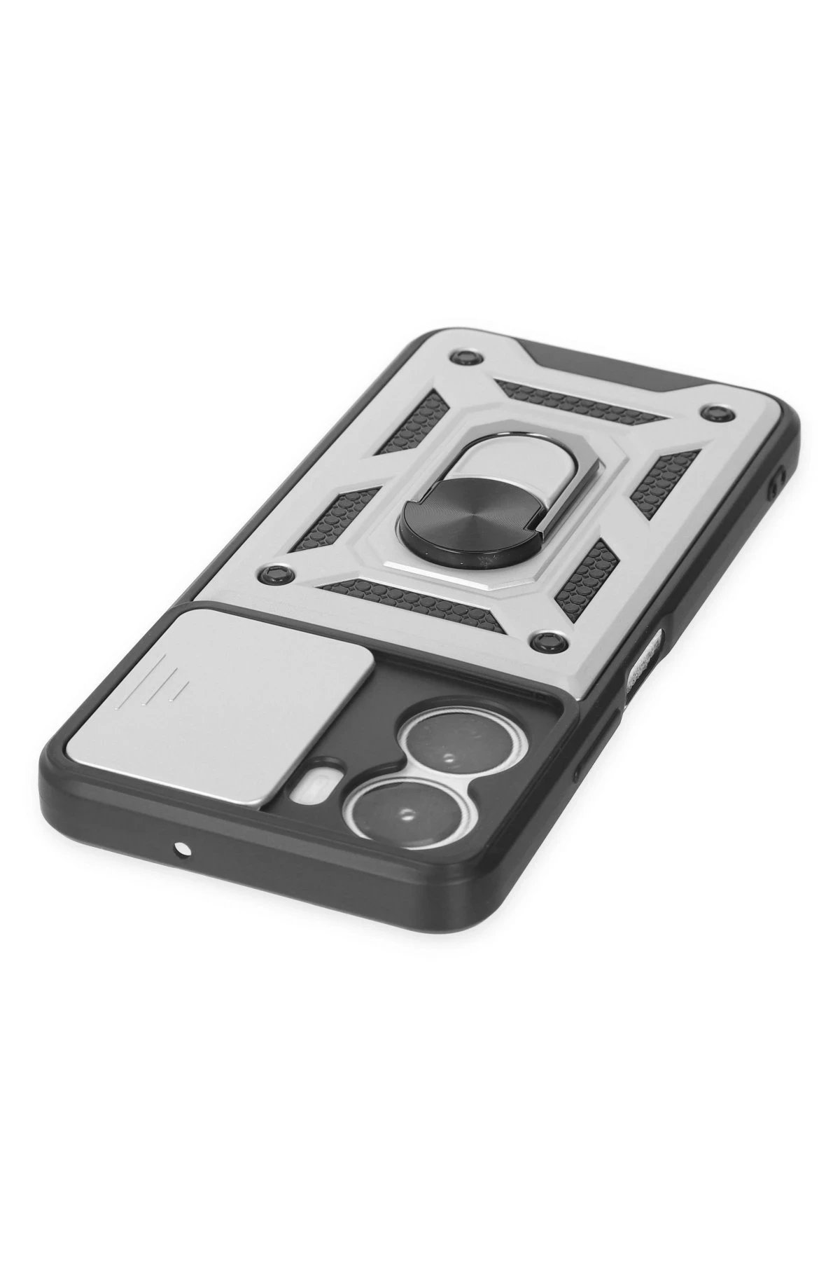 Vivo Y16 Kılıf Pars Lens Yüzüklü Silikon - Gümüş-(5796) - Görsel 5