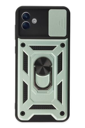 Samsung Galaxy A04 Kılıf Pars Lens Yüzüklü Silikon - Yeşil-(5796)